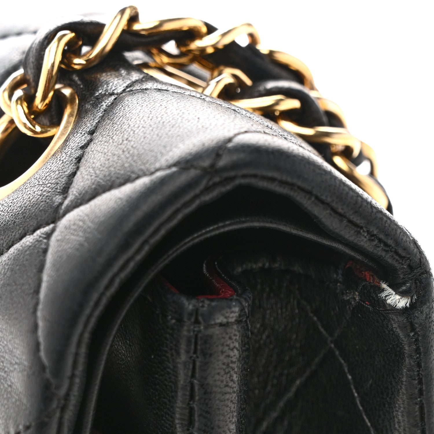 Lambskin Quilted Medium Double Flap Black
