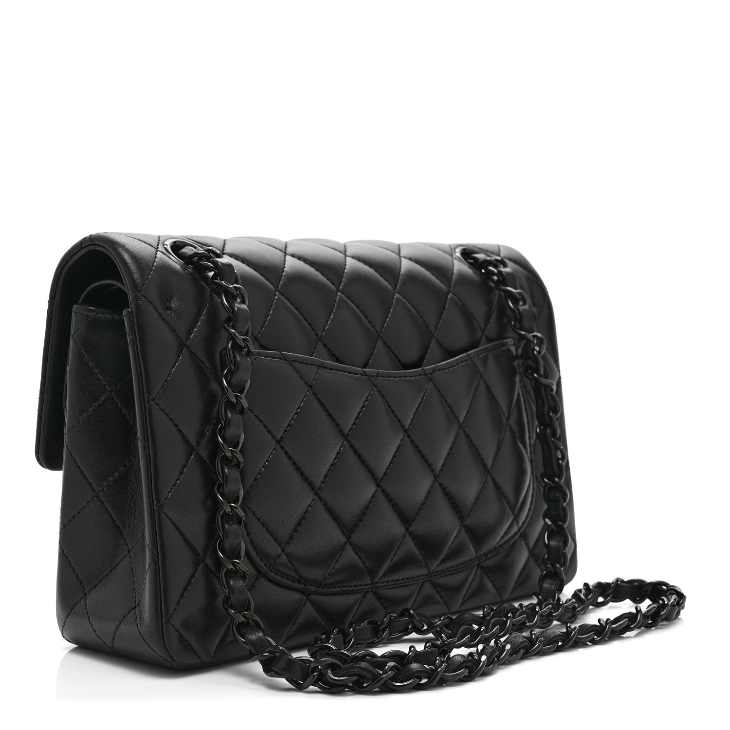 Lambskin Quilted Small Double Flap So Black