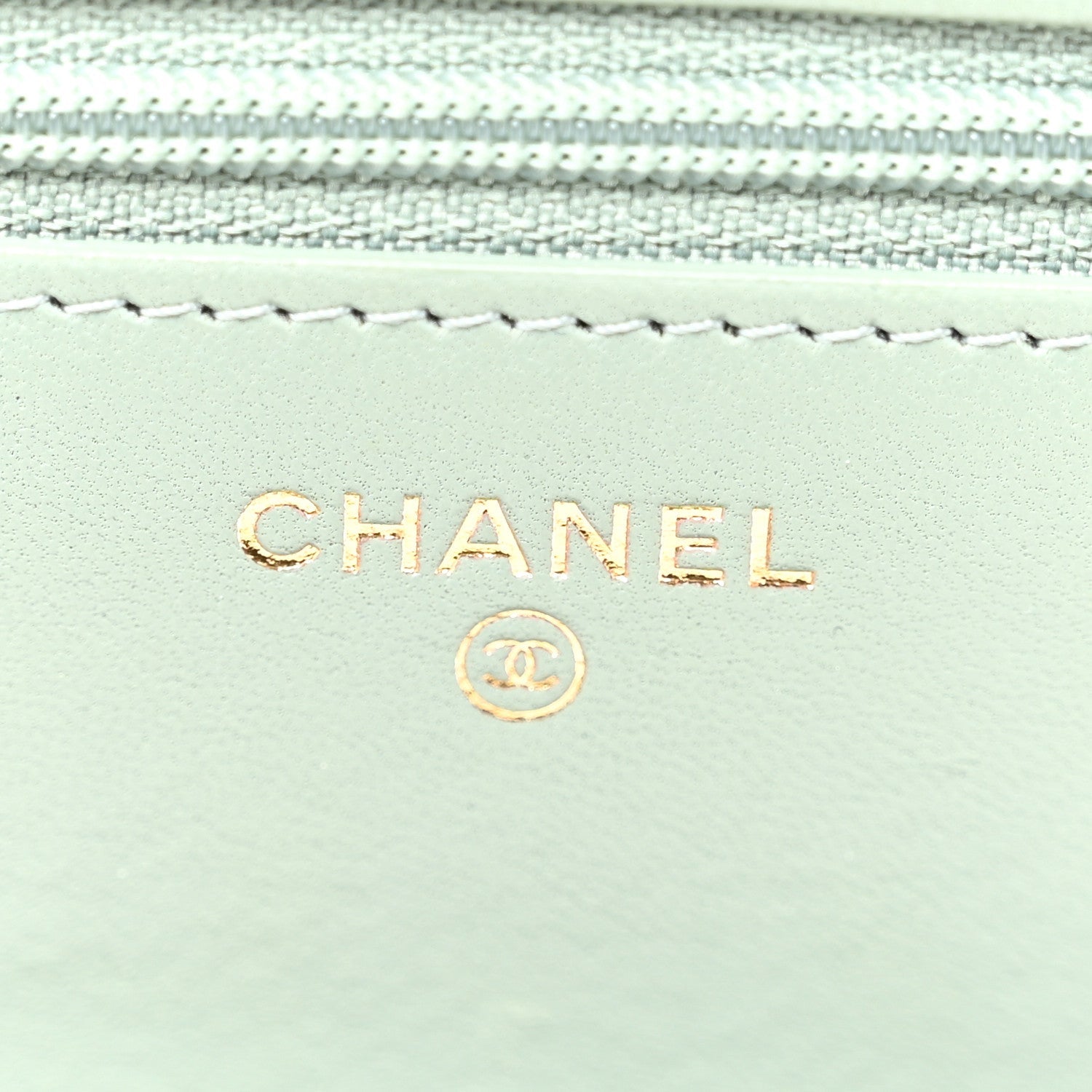 Lambskin Quilted Trendy CC Wallet On Chain WOC Grey