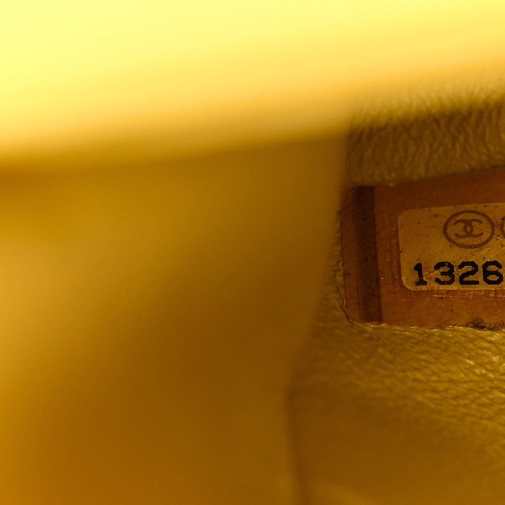 Lambskin Quilted Medium Double Flap Yellow