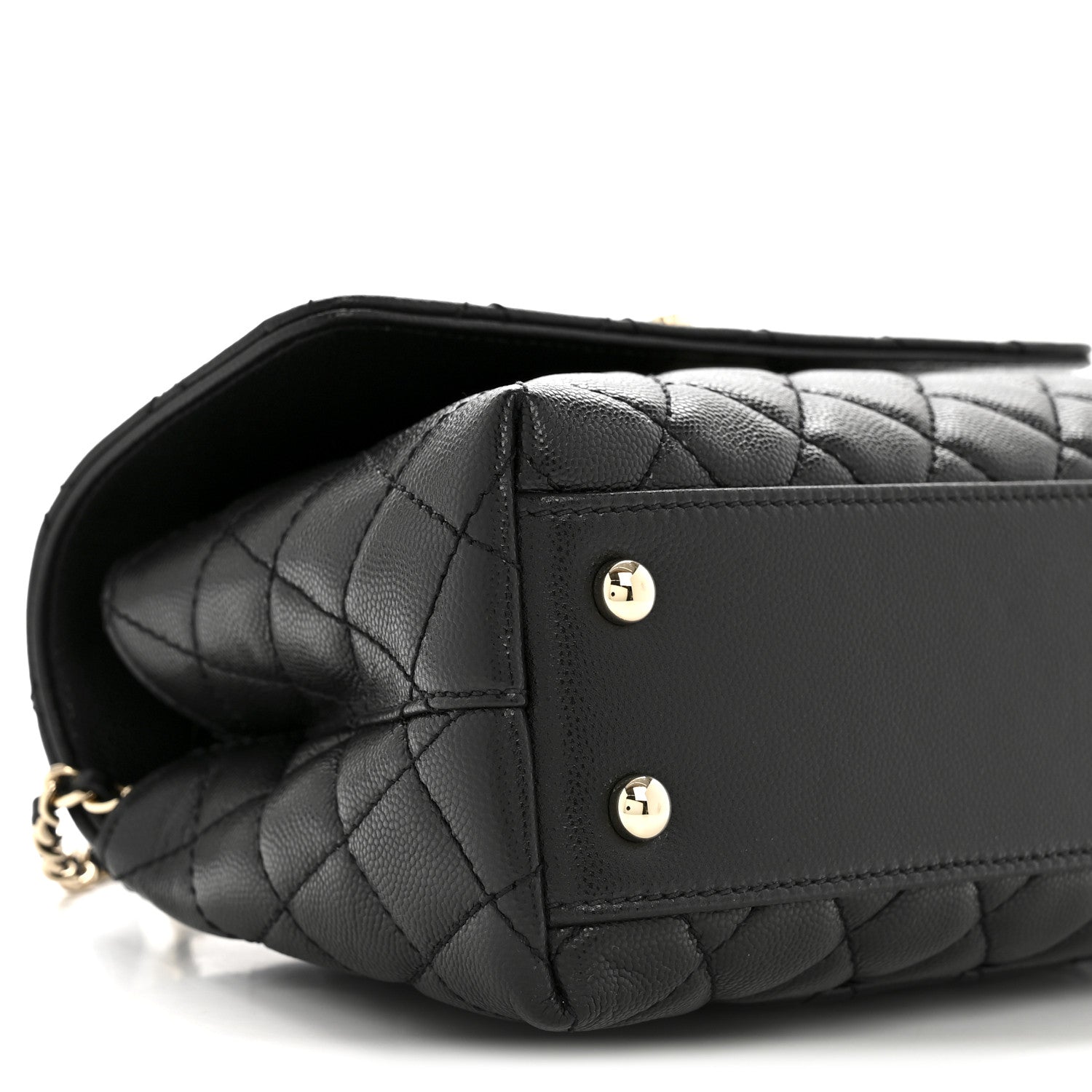 Caviar Quilted Mini Coco Handle Flap Black