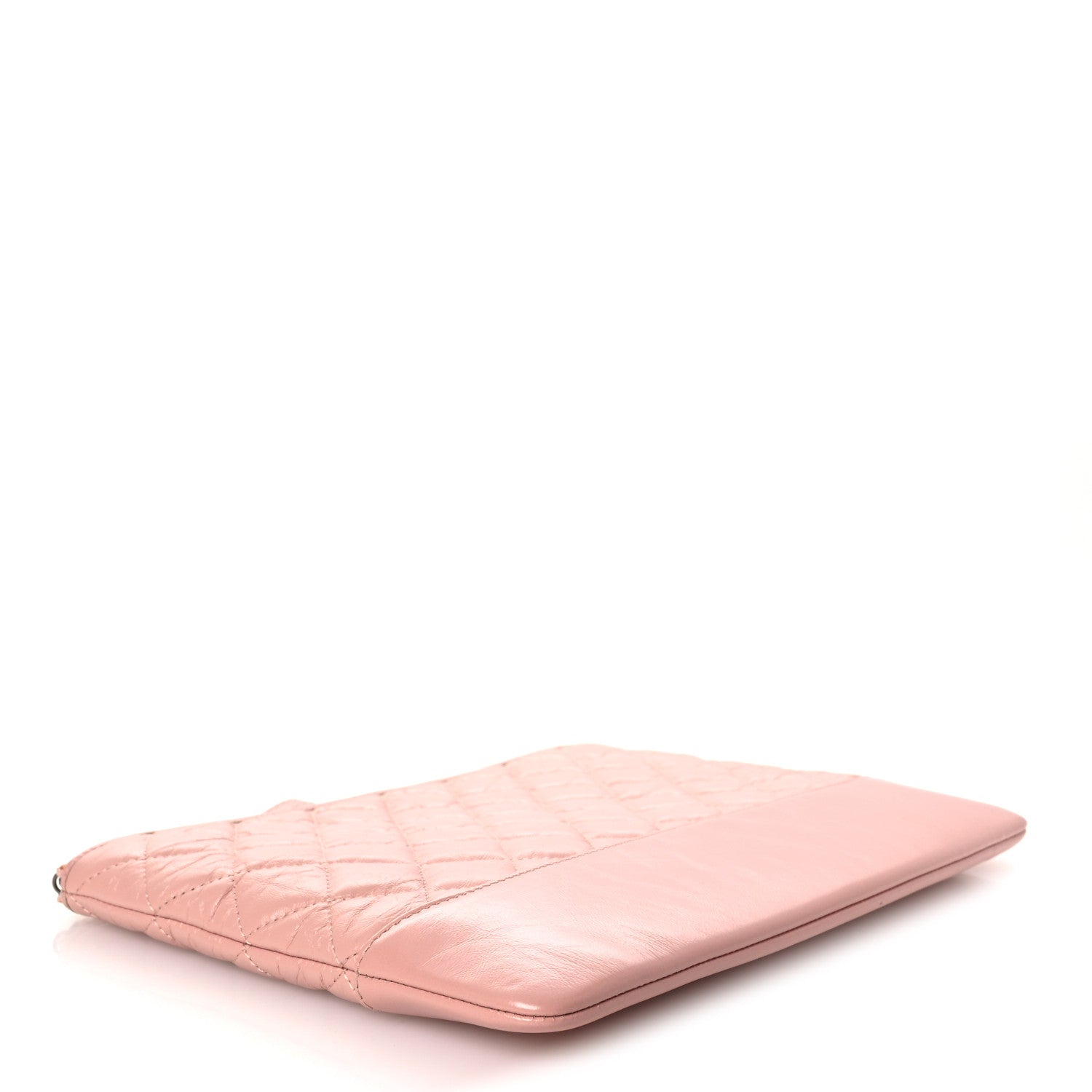 Aged Calfskin Quilted Medium Gabrielle Cosmetic Case Pink