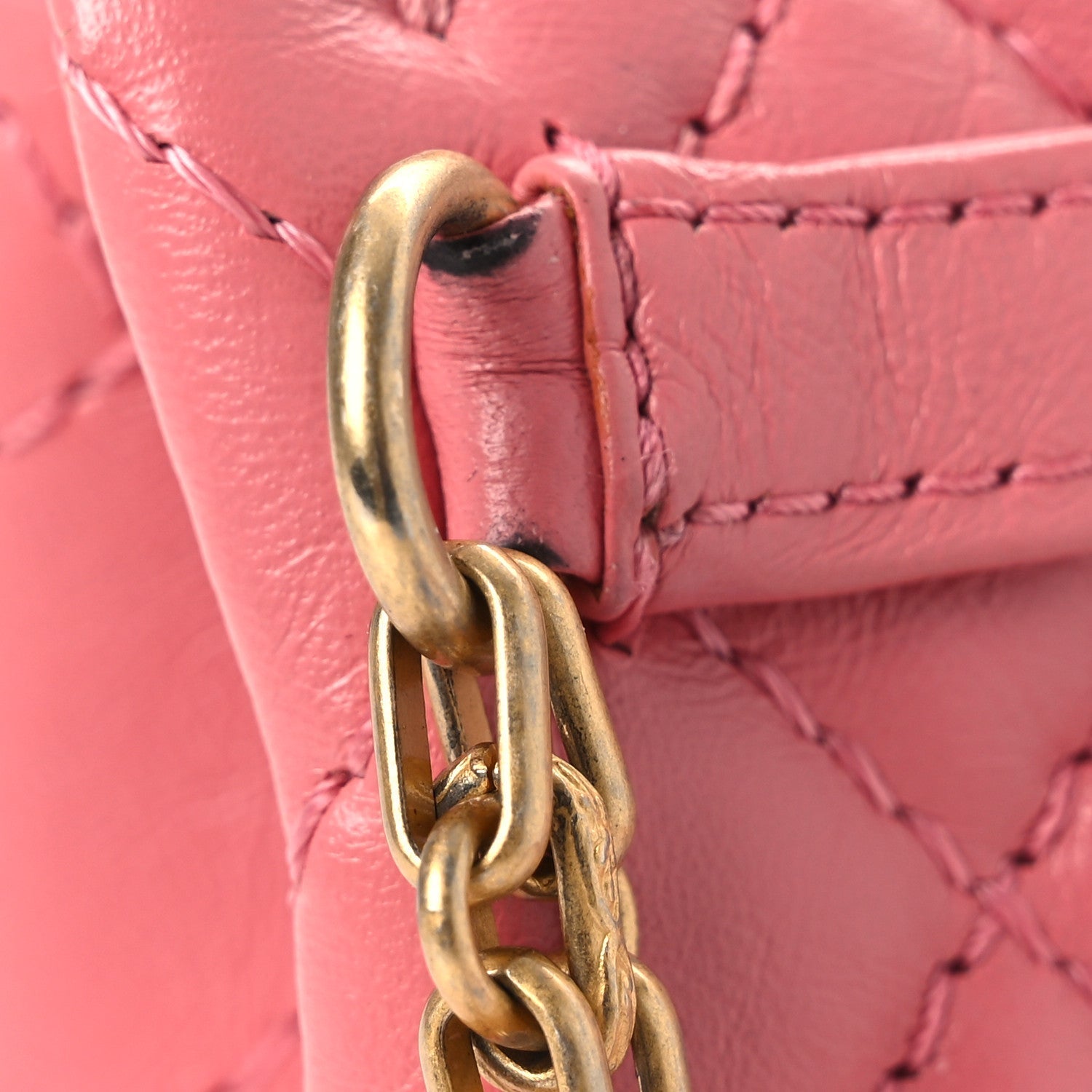 Aged Calfskin Quilted 2.55 Reissue Flap Belt Bag Pink