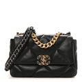 Lambskin Quilted Medium Chanel 19 Flap Black