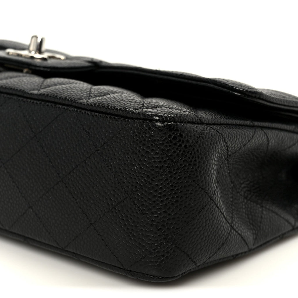 Caviar Quilted Medium Double Flap Black