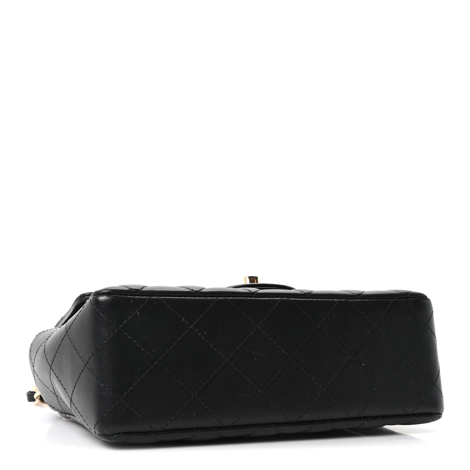 Lambskin Quilted Mini Rectangular Flap Black