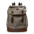 GG Supreme Monogram Azalea Calfskin Medium Retro Interlocking G Buckle Backpack Beige Ebony Brown Sugar