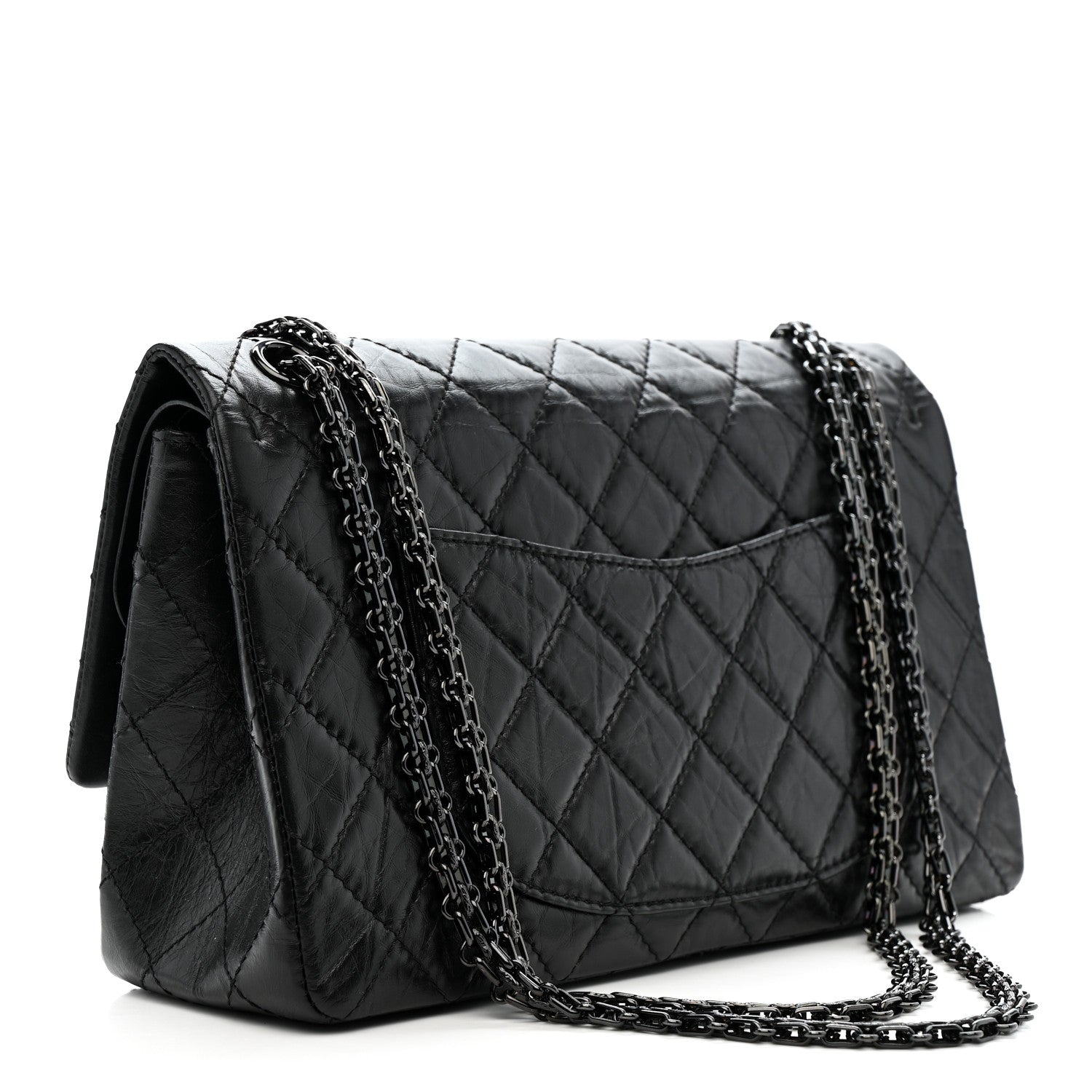 Aged Calfskin Quilted 2.55 Reissue 226 Flap So Black