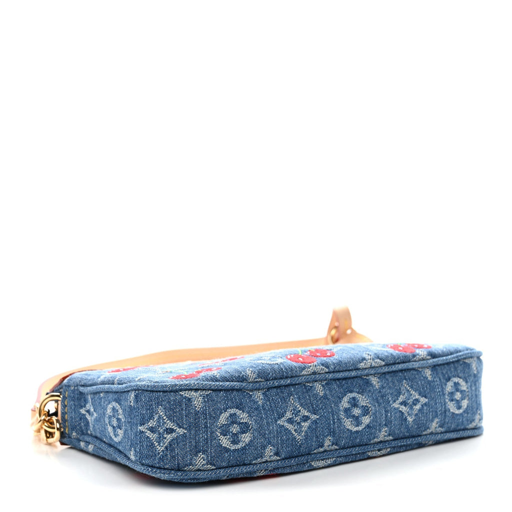 LV X TM Monogram Denim Cerises Pochette Accessories Blue