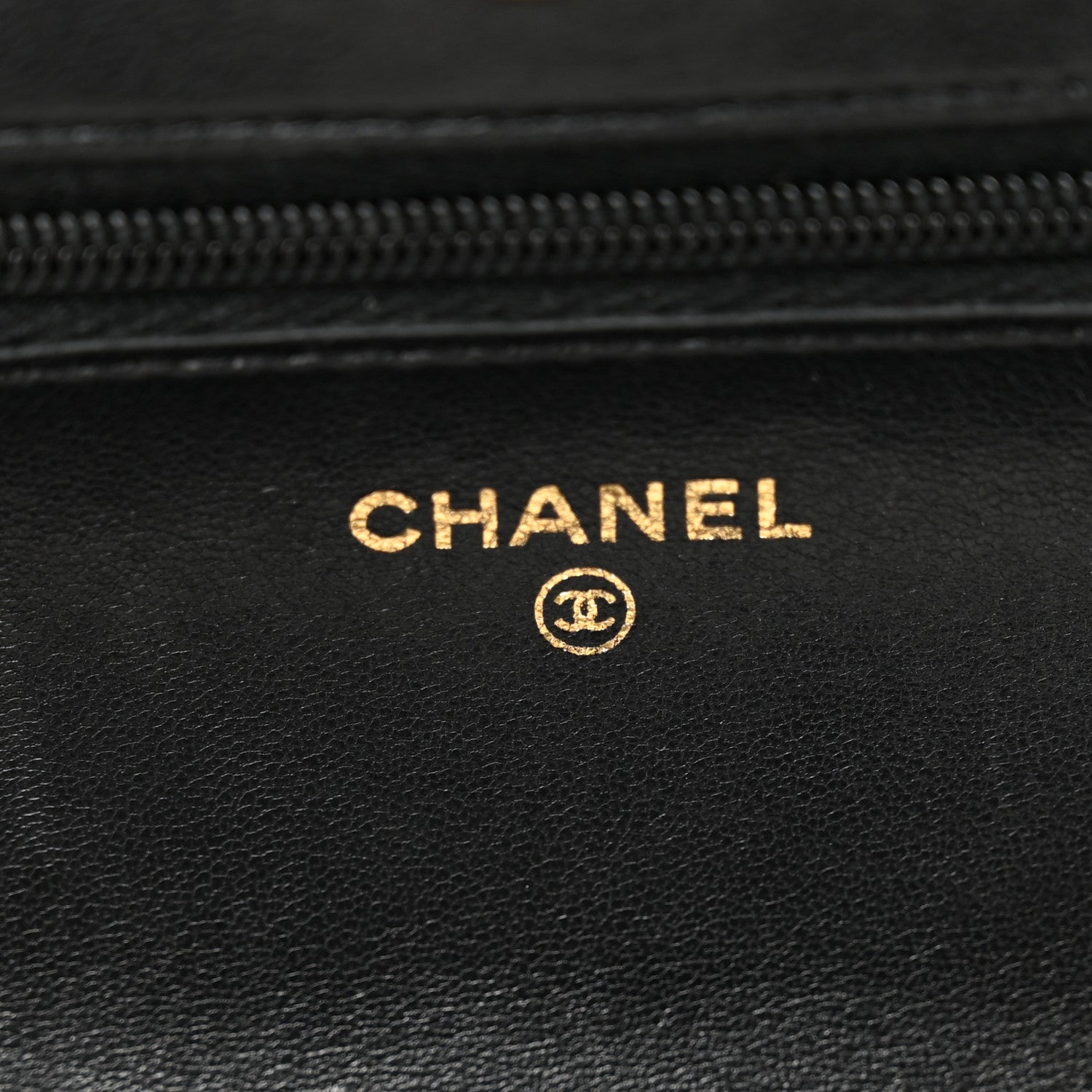 Lambskin Quilted Wallet On Chain WOC Black