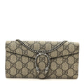 GG Supreme Monogram Dionysus Chain Clutch Wallet Beige Taupe