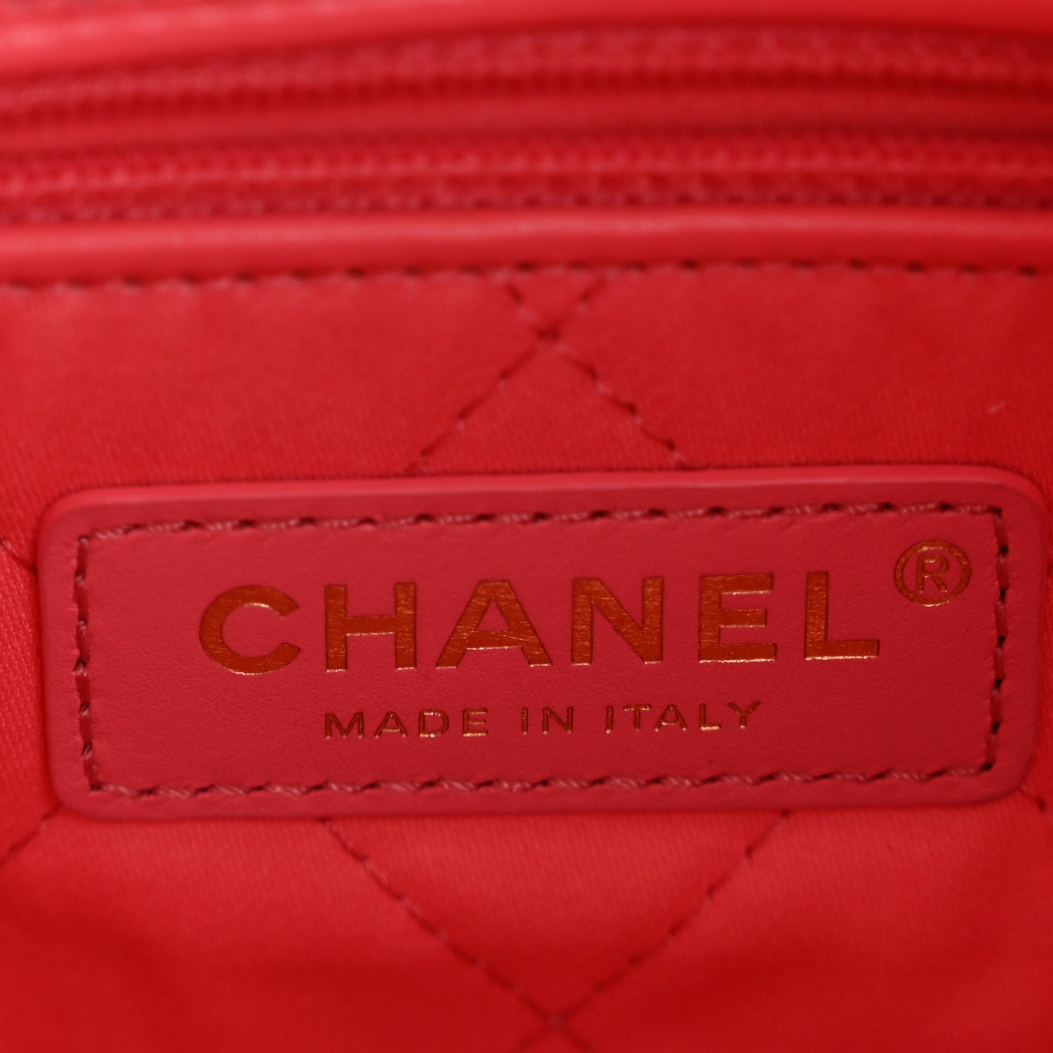 Shiny Calfskin Quilted Small Chanel 22 Coral Pink