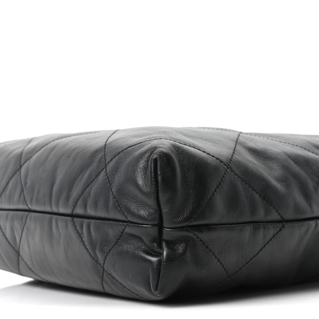 Shiny Calfskin Quilted Small Chanel 22 Black