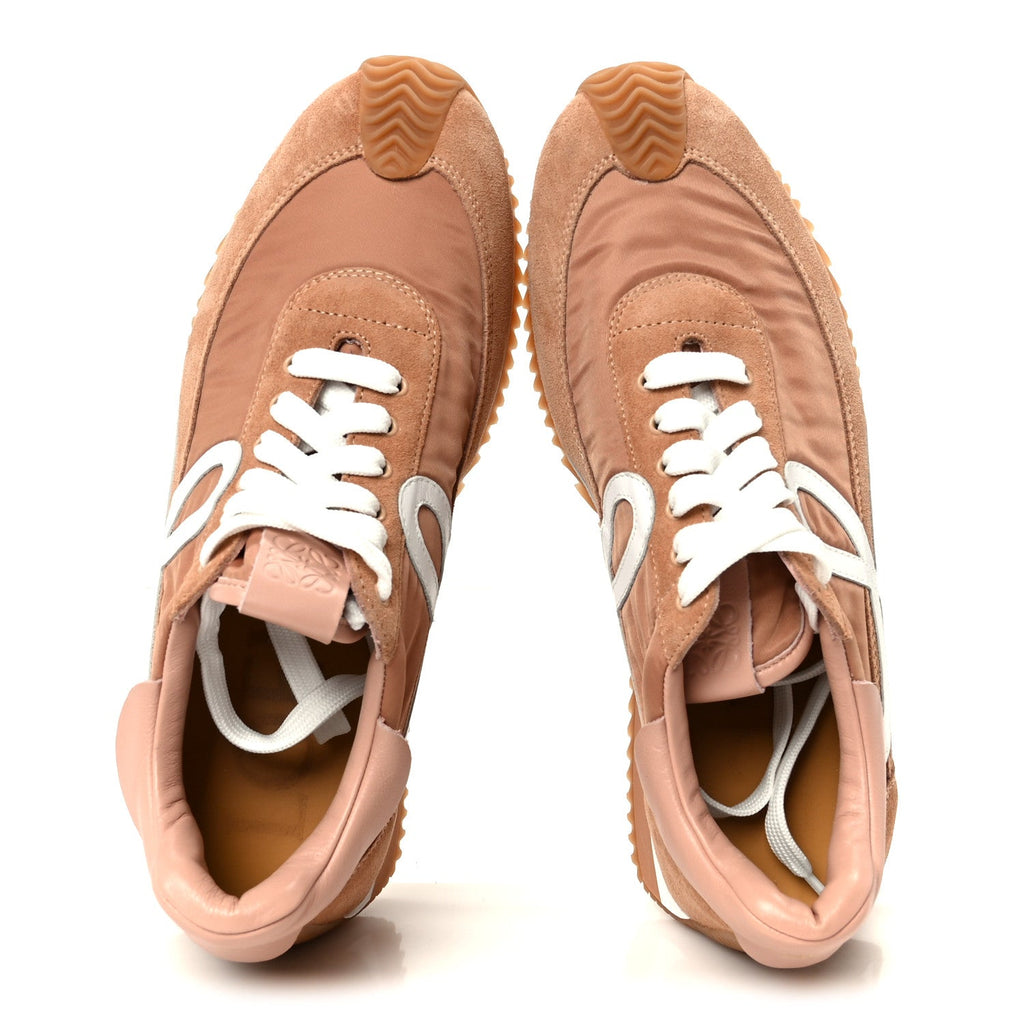 Nylon Suede Flow Runner Sneakers 40 Powder