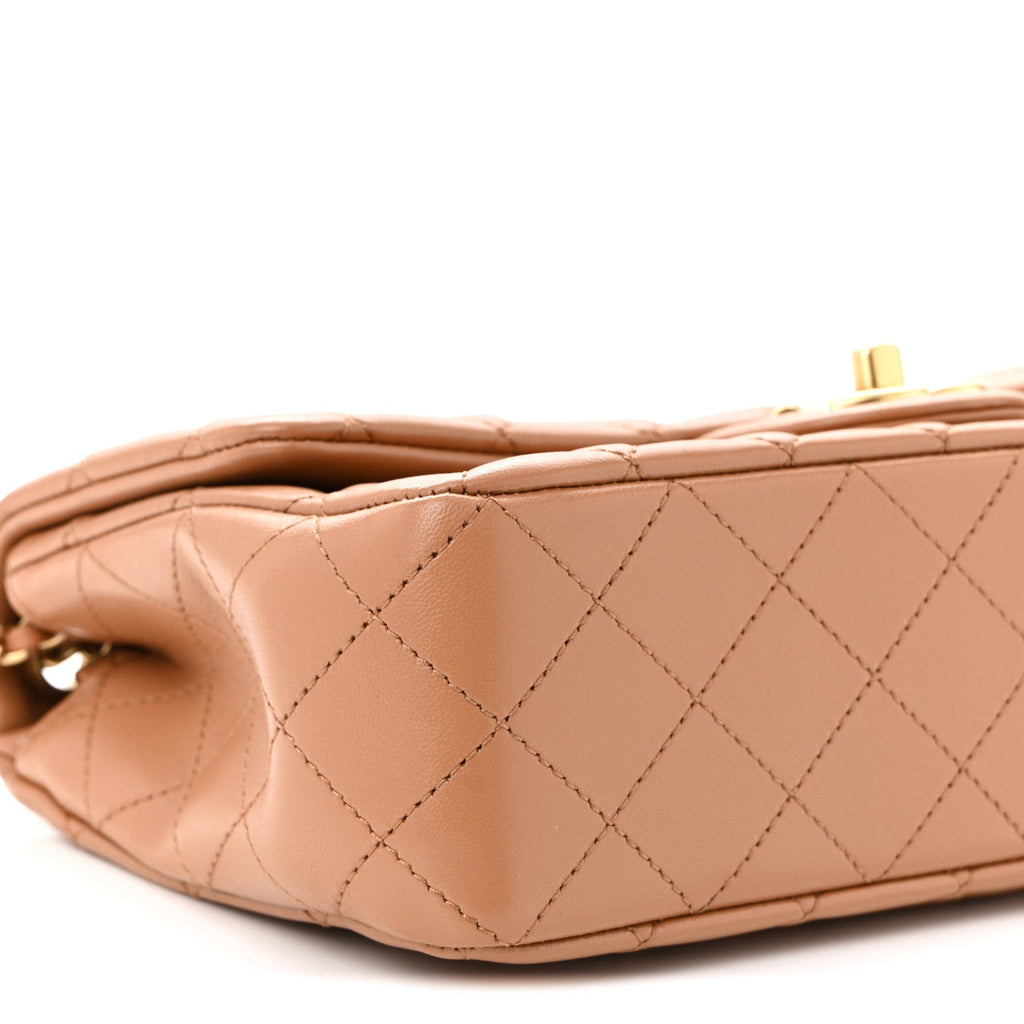 Lambskin Quilted Small CC Crush Flap Brown