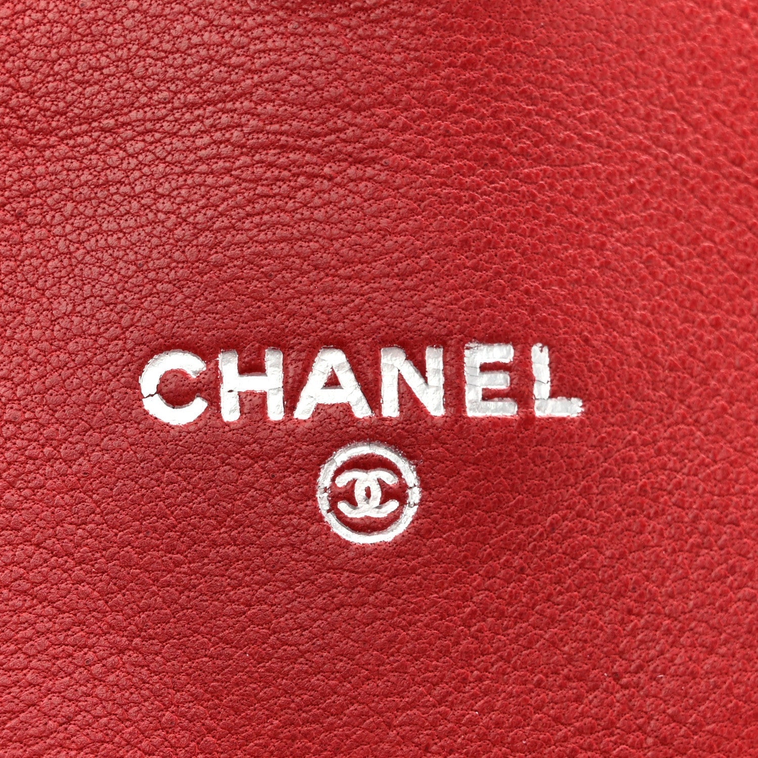 Lambskin Half Moon Wallet On Chain WOC Red