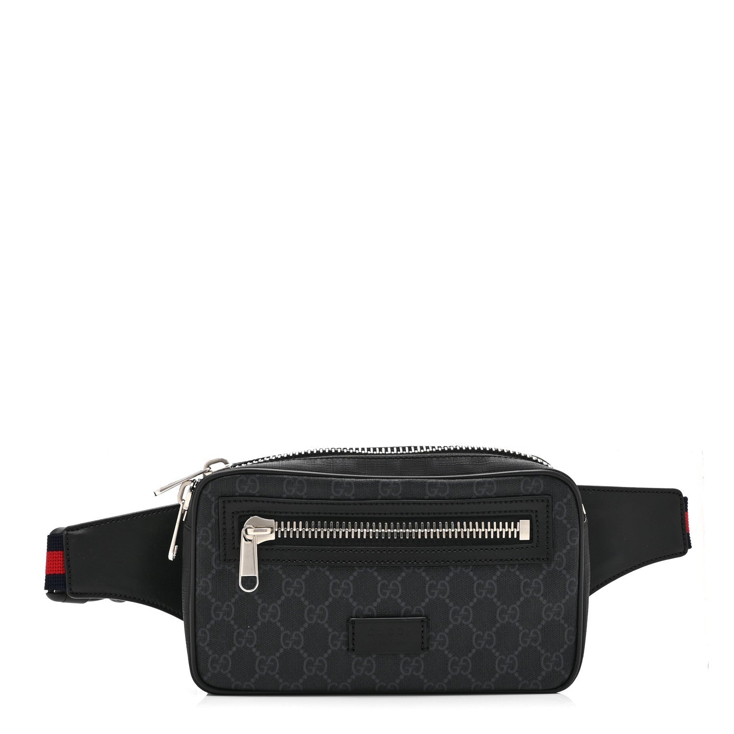 Soft GG Supreme Monogram Web Belt Bag Black Grey