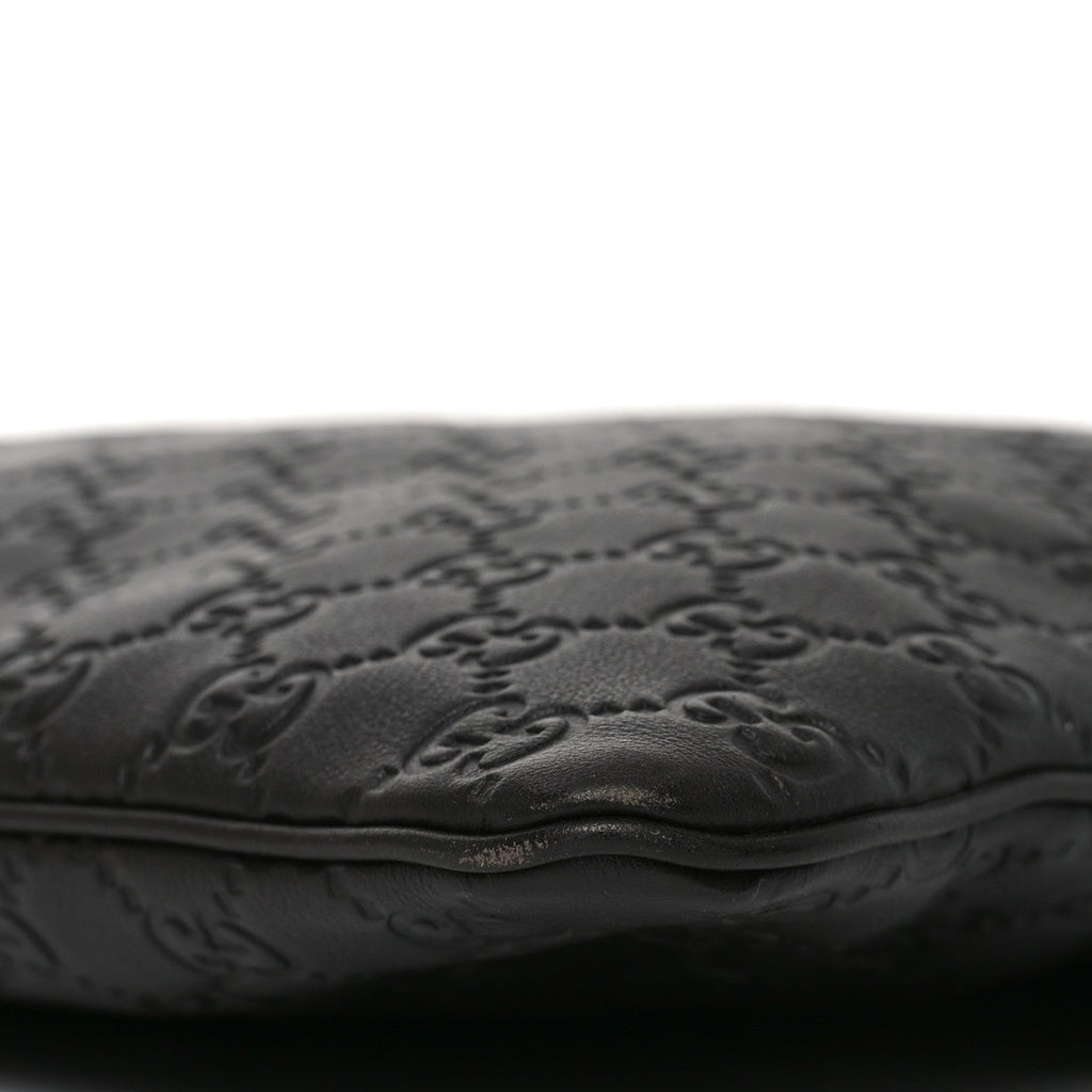 Guccissima Medium Flat Messenger Bag Black
