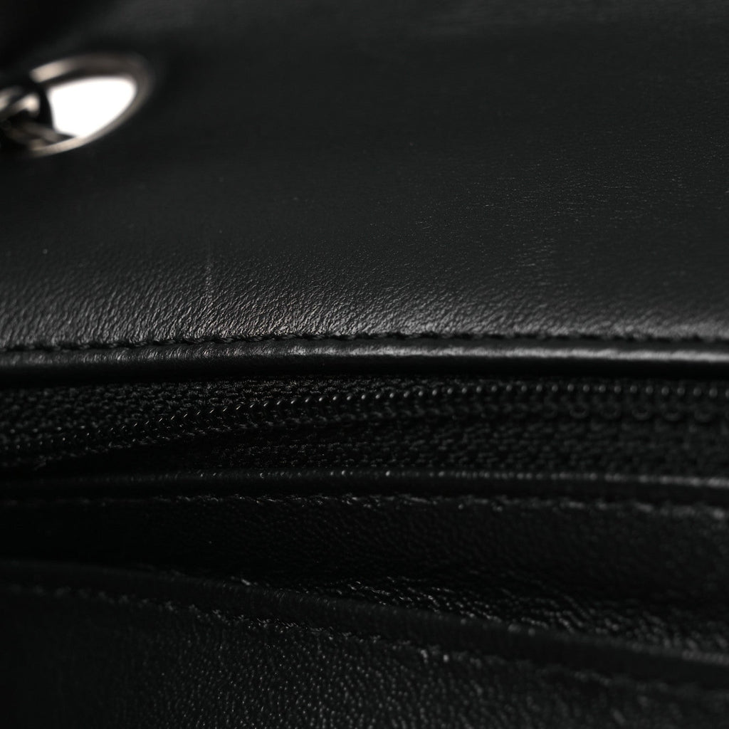 Lambskin Quilted Mini Rectangular Flap Black