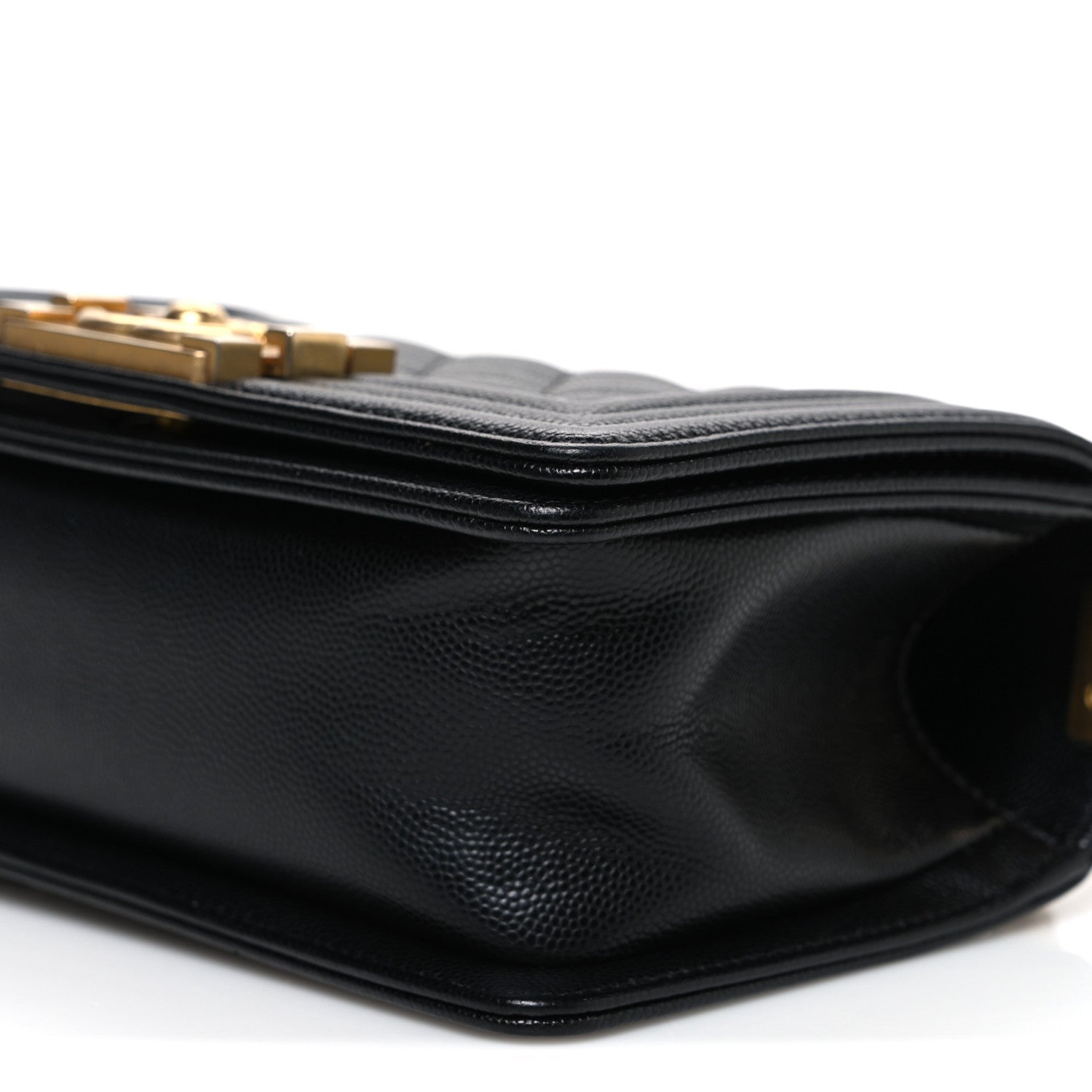 Caviar Quilted Small Boy Flap Black