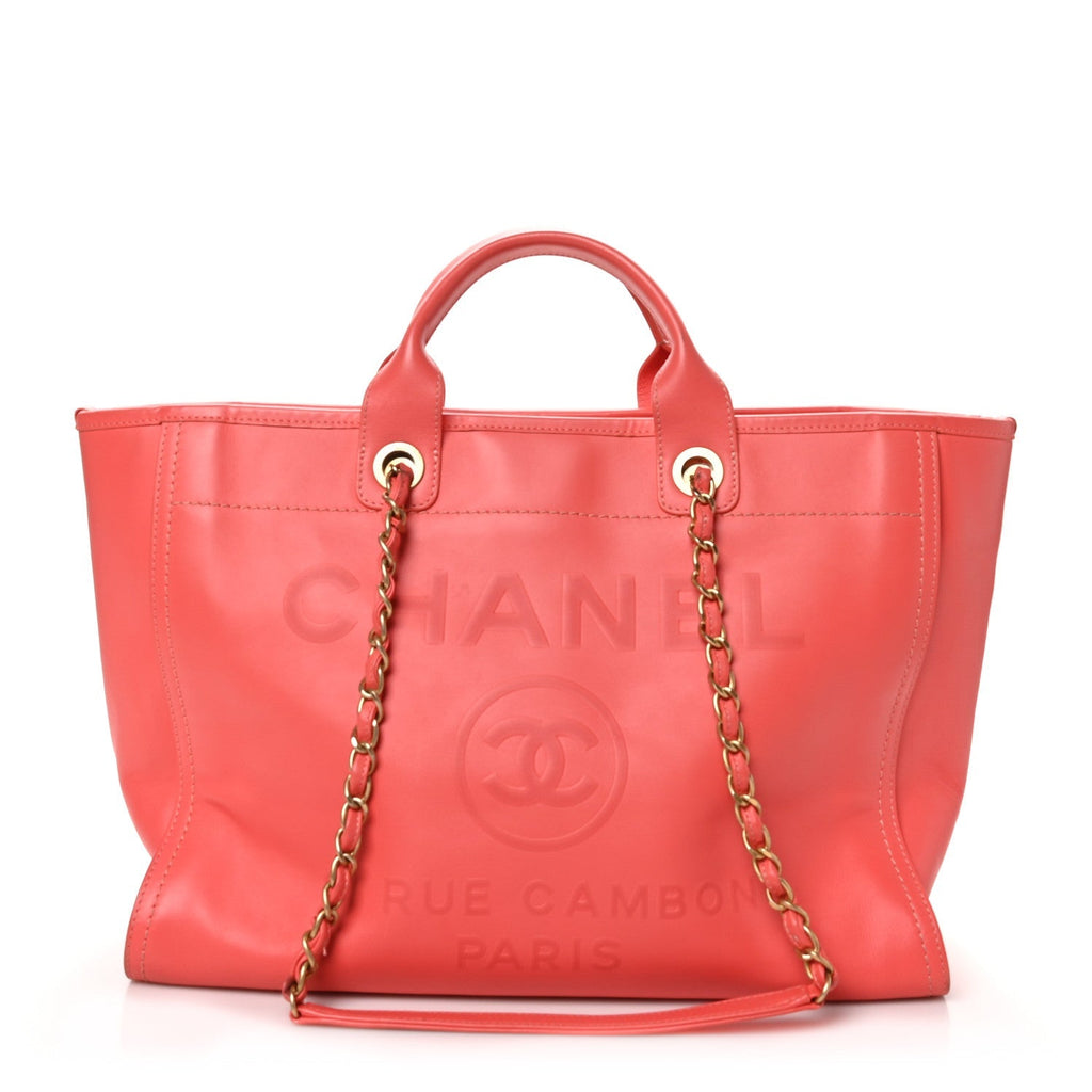 Calfskin Medium Deauville Tote Pink