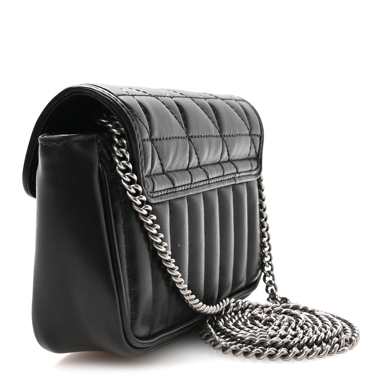 Calfskin Matelasse Aria Super Mini GG Marmont Shoulder Bag Black