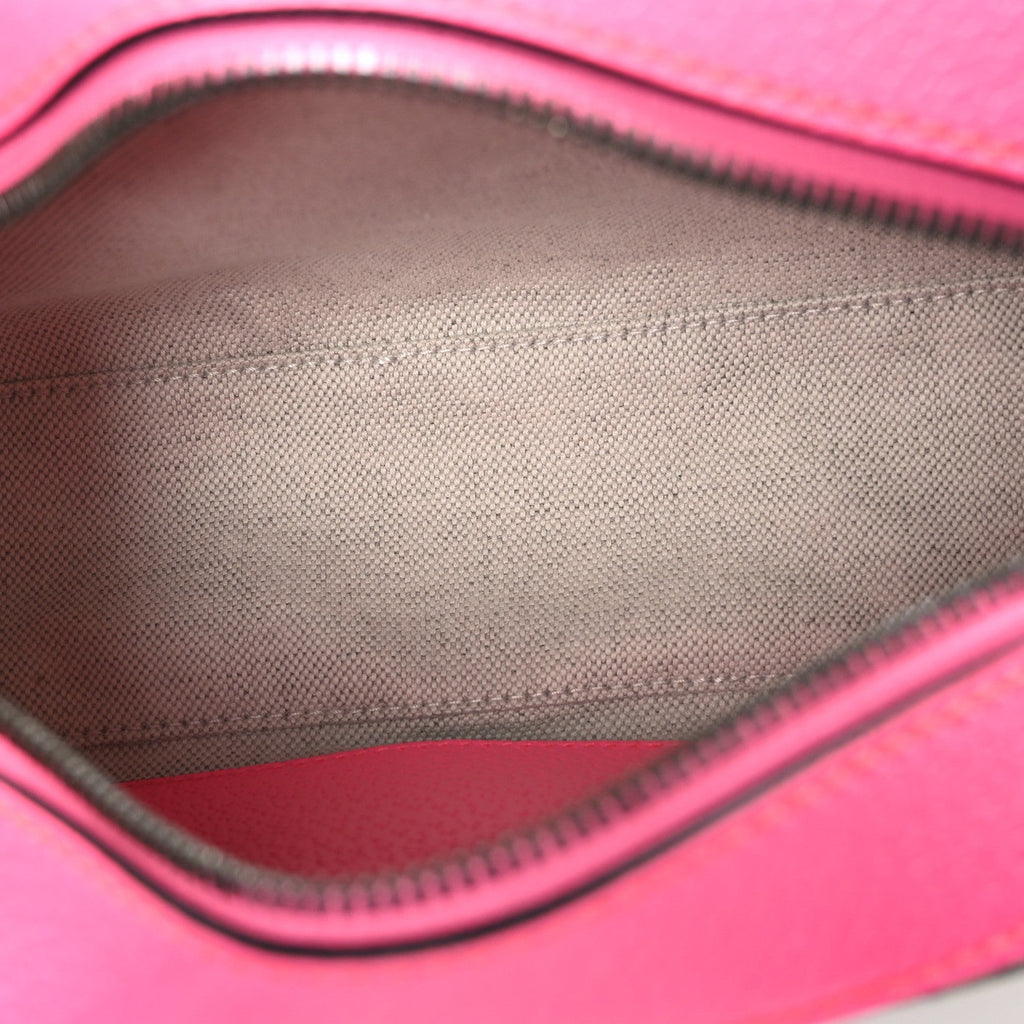 GG Supreme Monogram Textured Dollar Calfskin Web Ophidia Small Crossbody Bag Beige Ebony Fuchsia