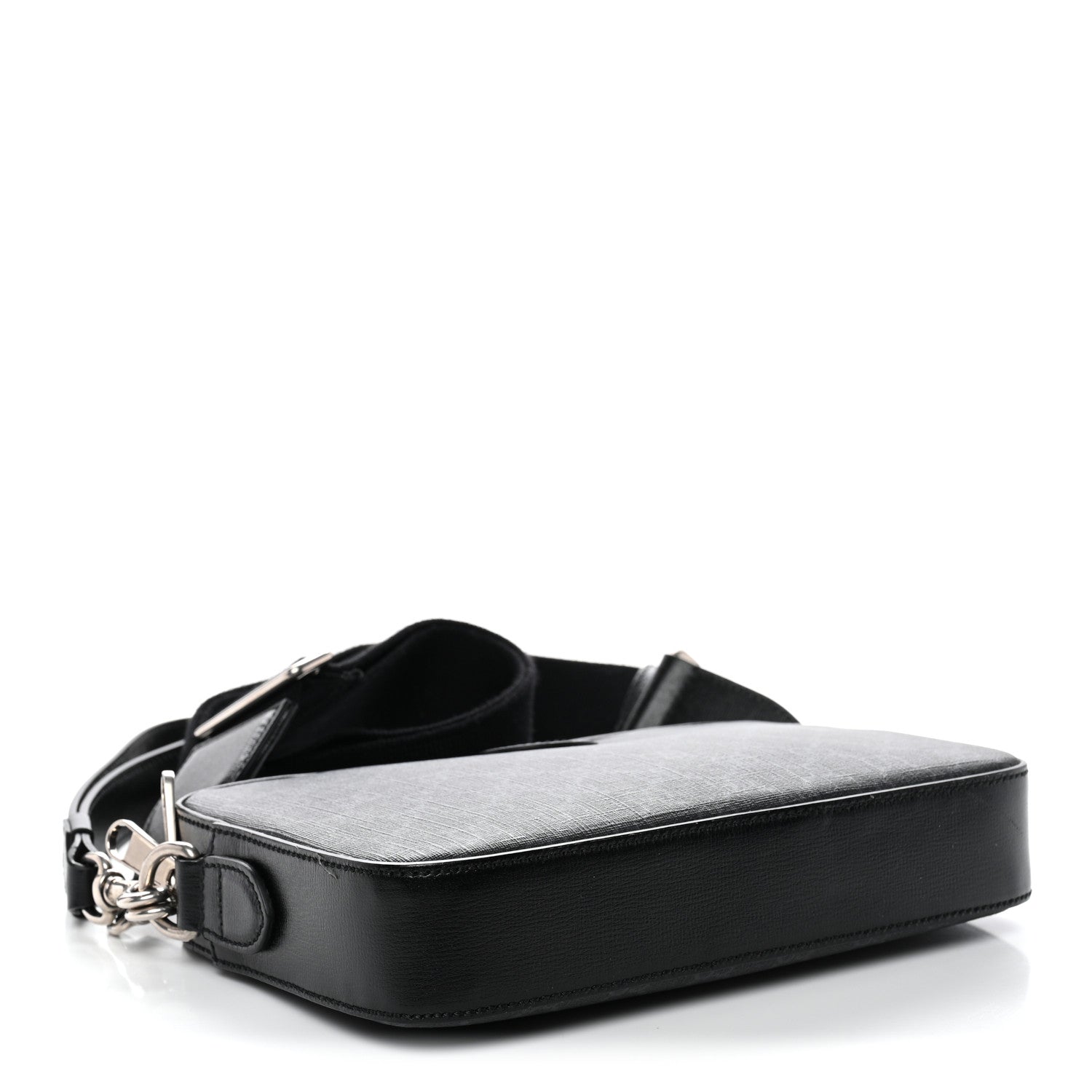 GG Supreme Monogram Azalea Calfskin Retro Interlocking G Wristlet Shoulder Bag Black