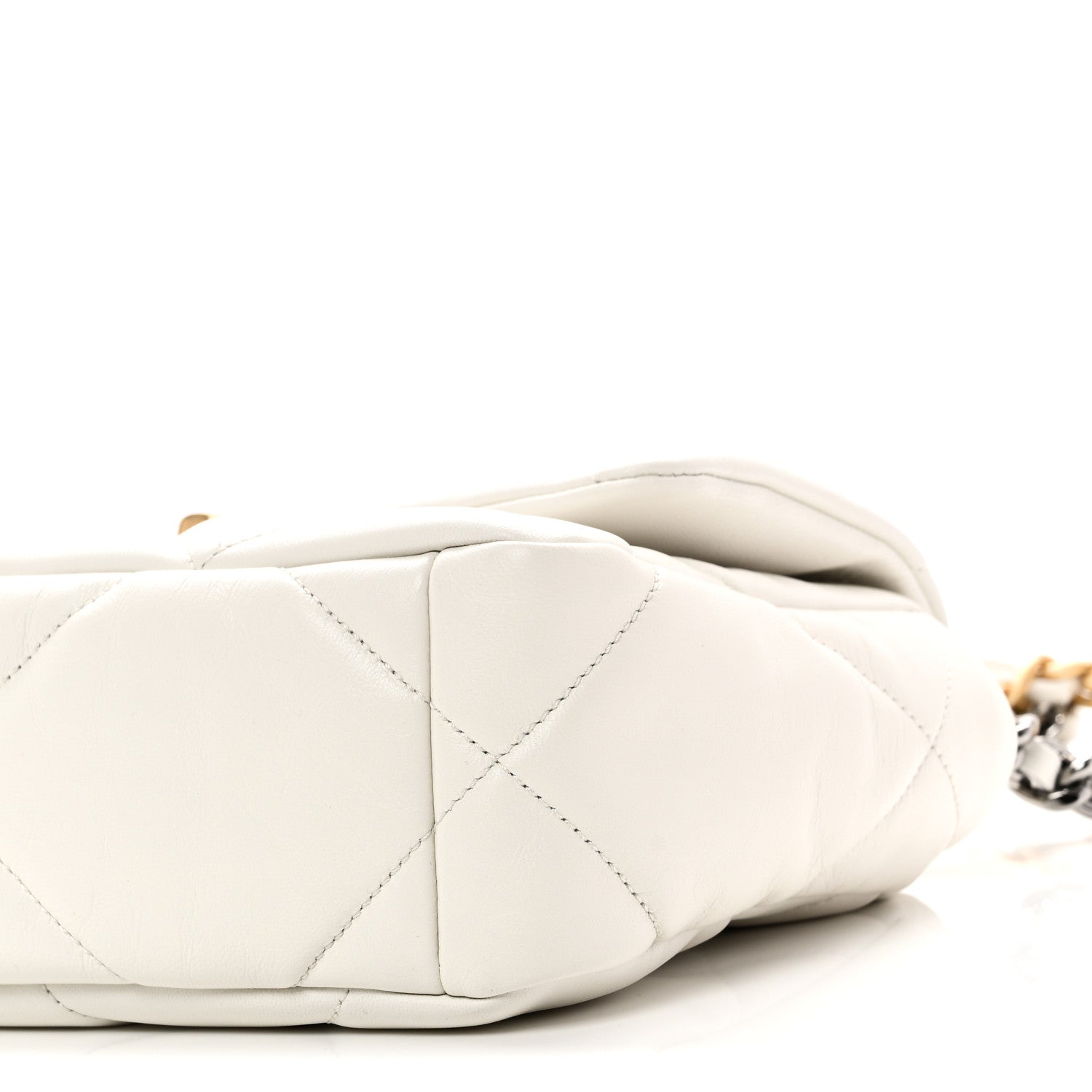Goatskin Quilted Medium Chanel 19 Flap White