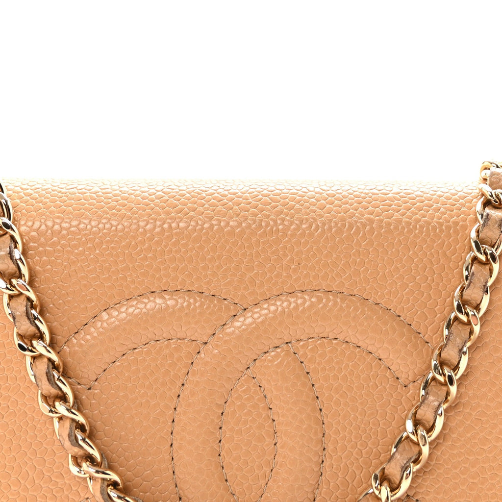 Caviar Timeless CC Wallet on Chain WOC Beige