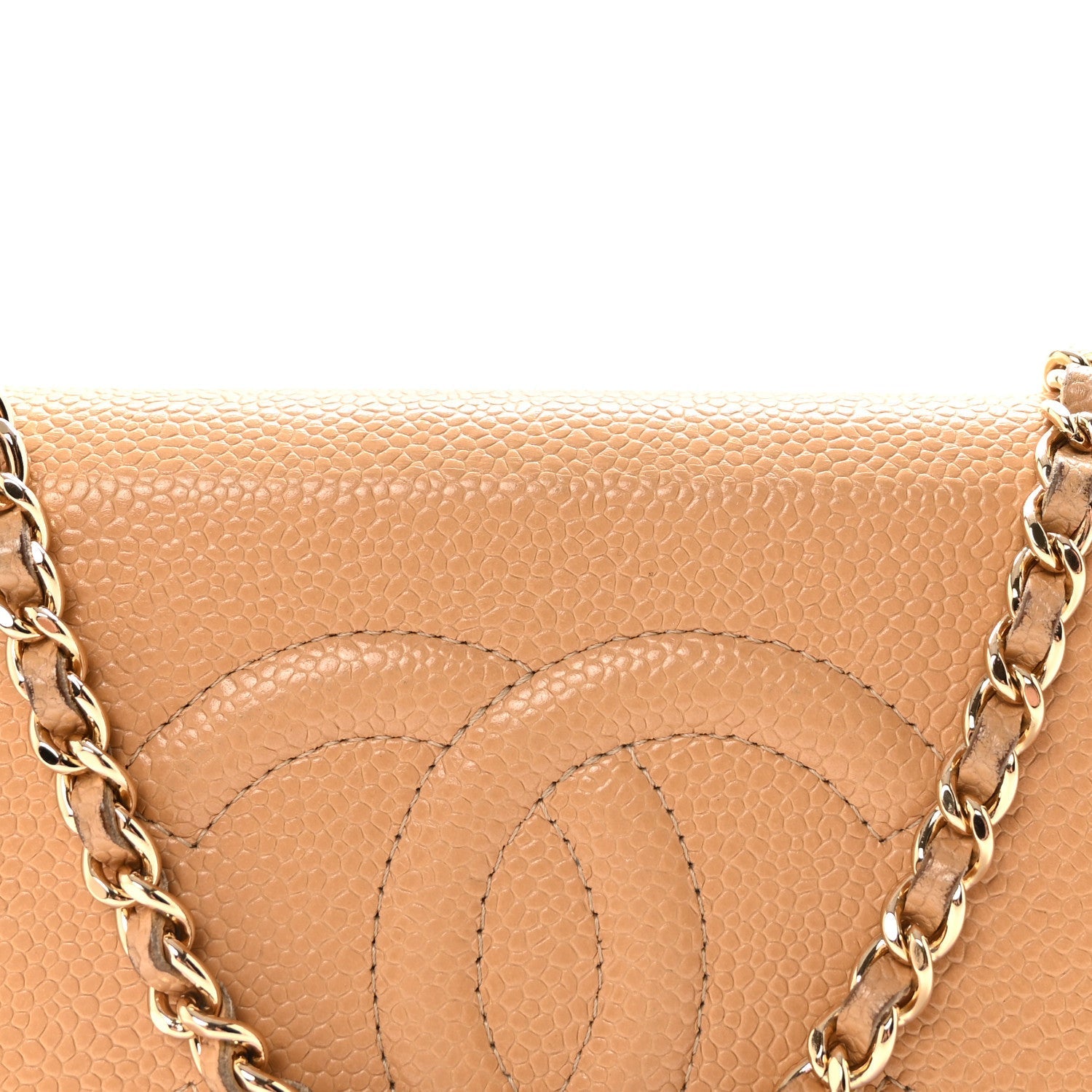 Caviar Timeless CC Wallet on Chain WOC Beige