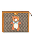X KAI GG Supreme Monogram Toiletry Case Beige Vintage Sun Oil