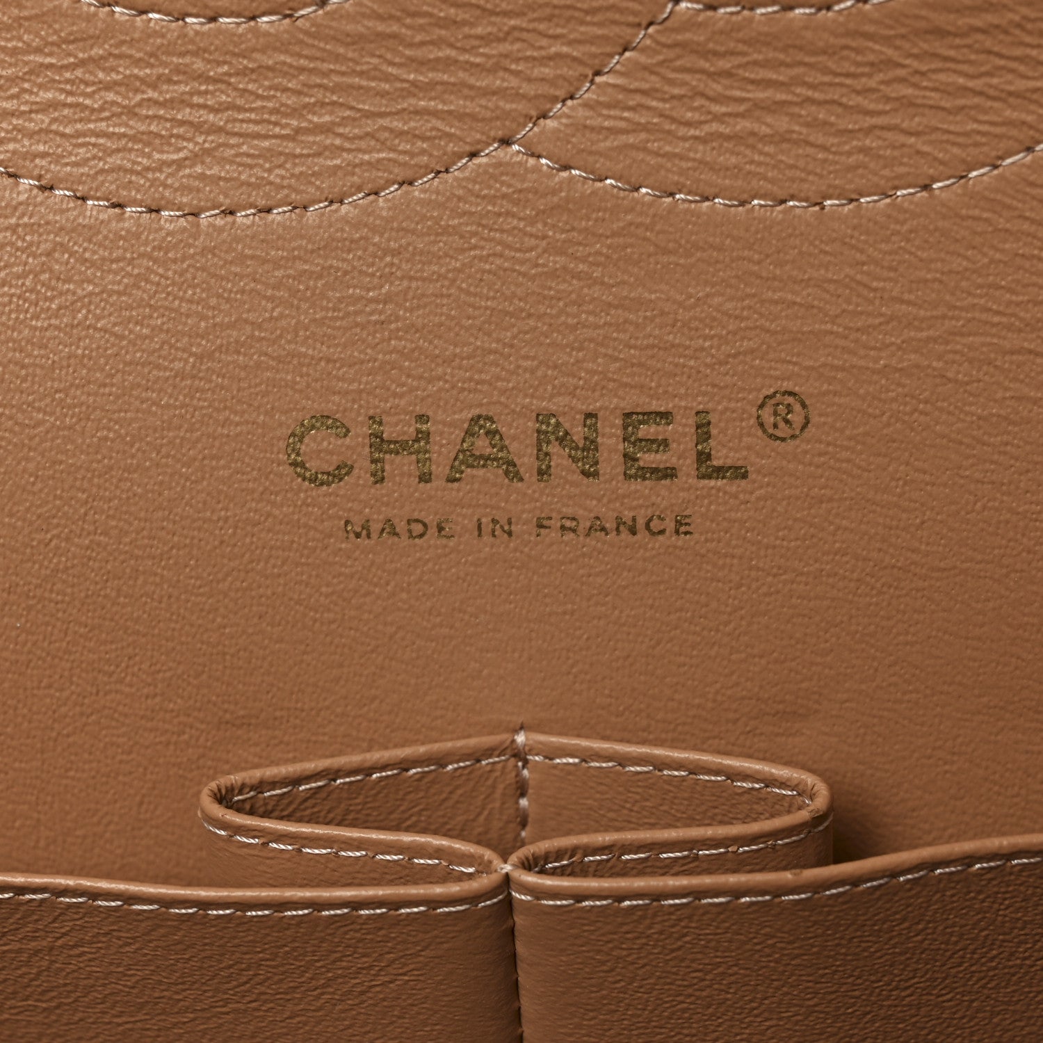 Caviar Quilted Jumbo Double Flap Beige