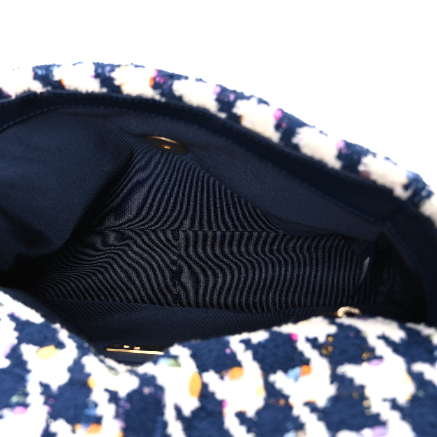 Tweed Quilted Medium Chanel 19 Flap Ecru Navy Blue Multicolor
