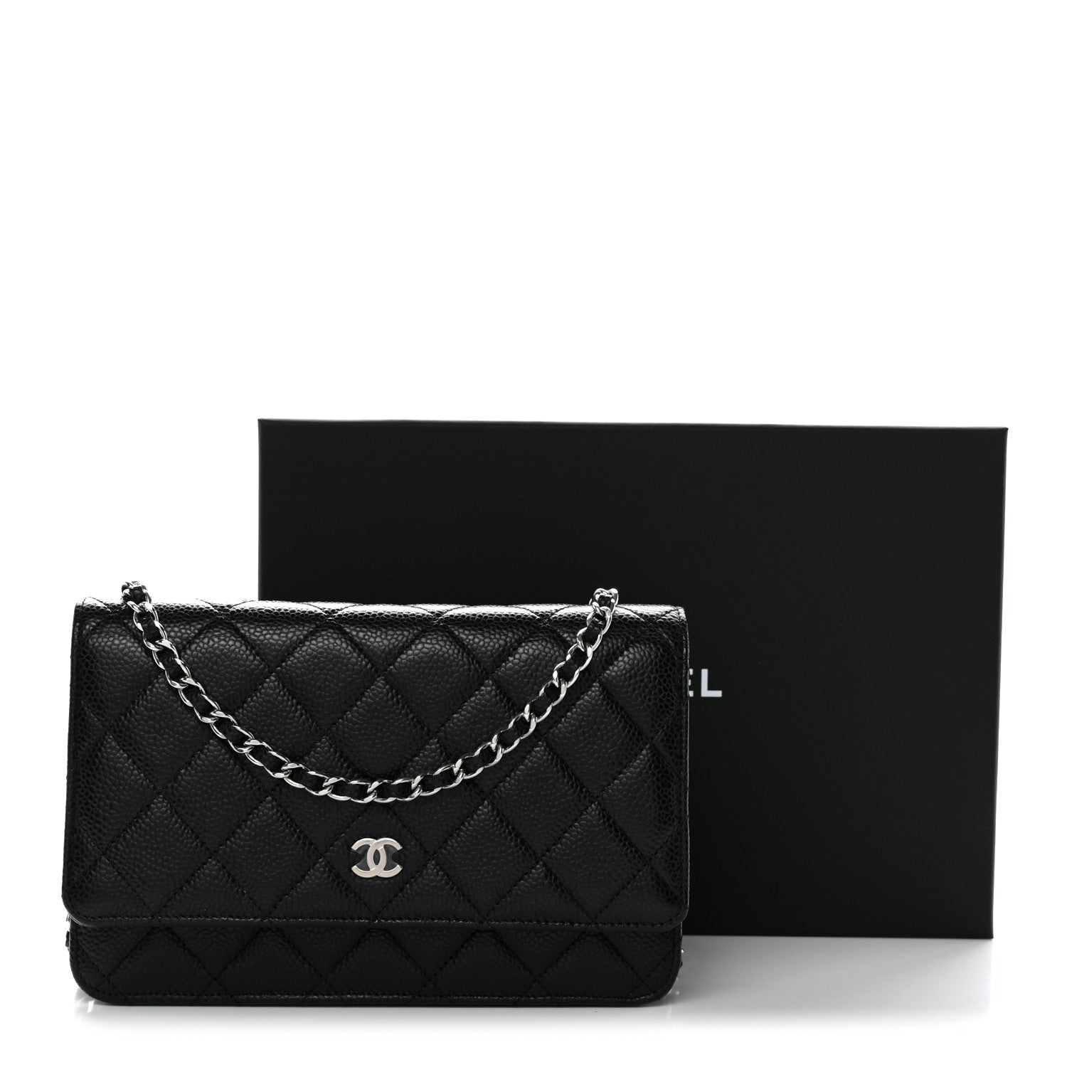 Caviar Quilted Wallet On Chain WOC Black