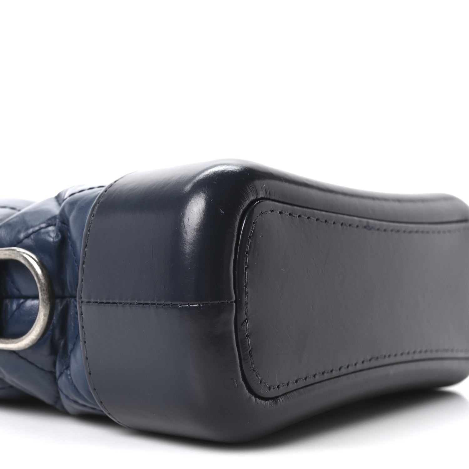 Aged Calfskin Quilted Small Gabrielle Hobo Navy
