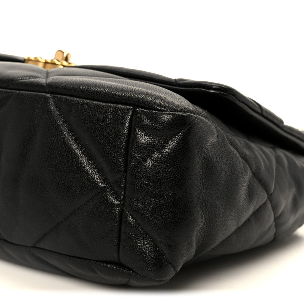 Goatskin Quilted Large Chanel 19 Flap Black