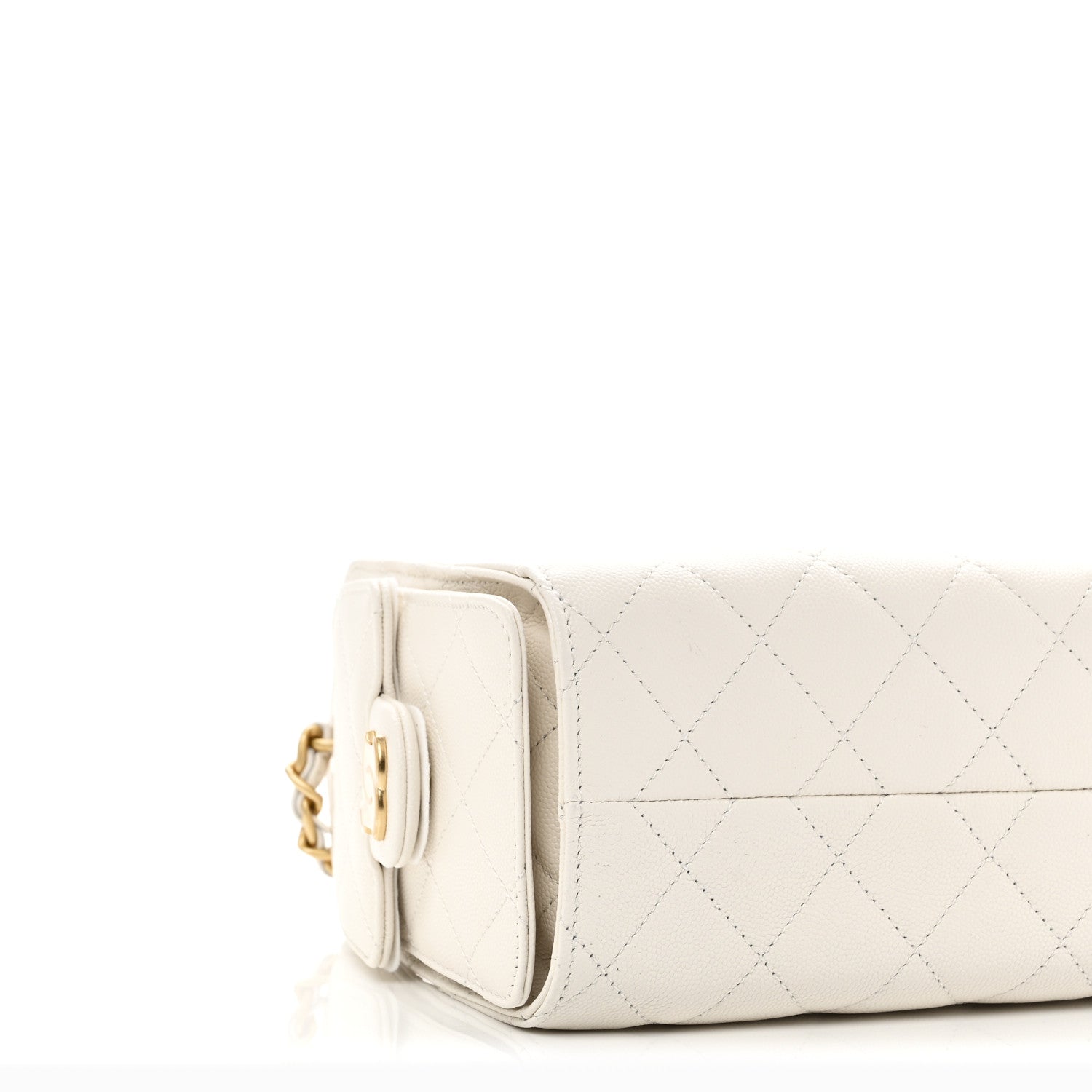 Caviar Quilted Mini Chanel 25 Handbag White