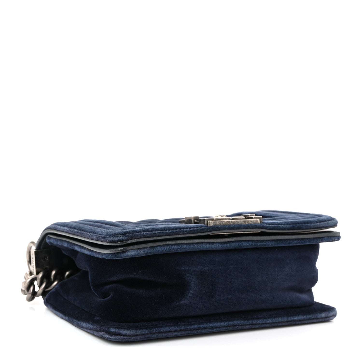 Velvet Quilted Small Boy Flap Blue