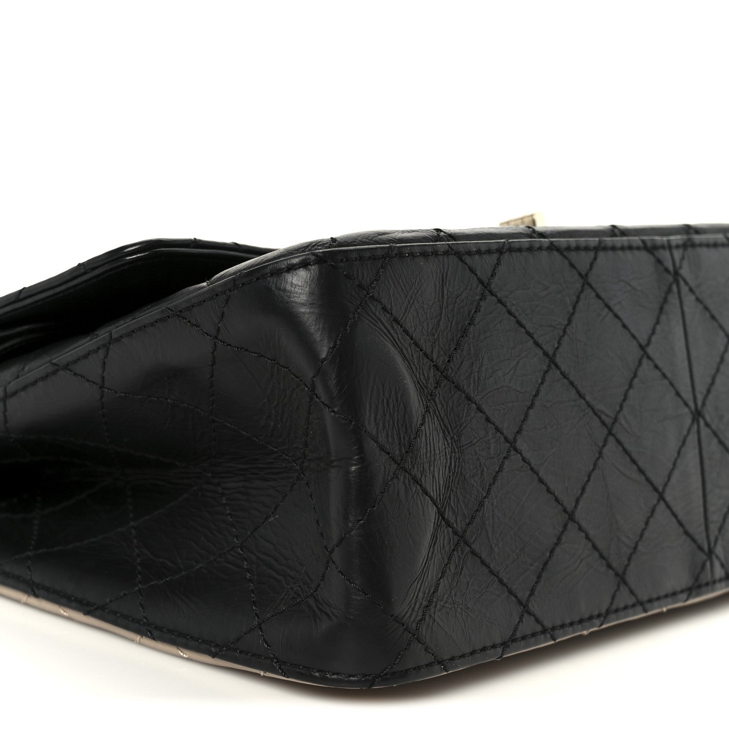 Aged Calfskin Quilted 2.55 Reissue 226 Flap Beige Black