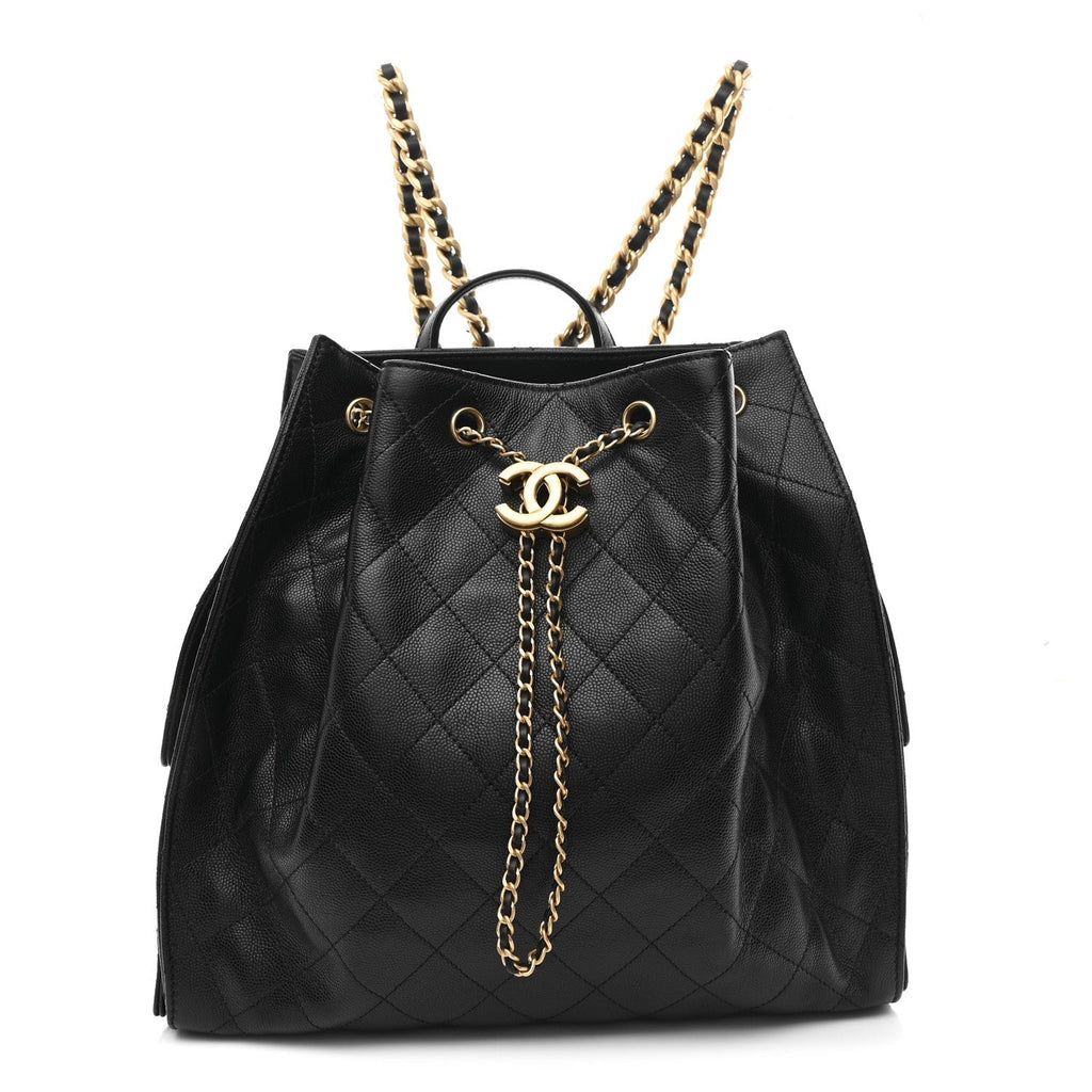Caviar Quilted Large Chanel 25 Backpack Black