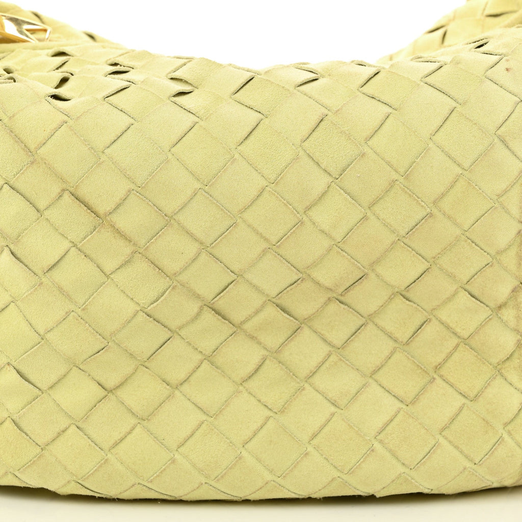 Suede Calfskin Intrecciato Teen Jodie Hobo Lemon Wash