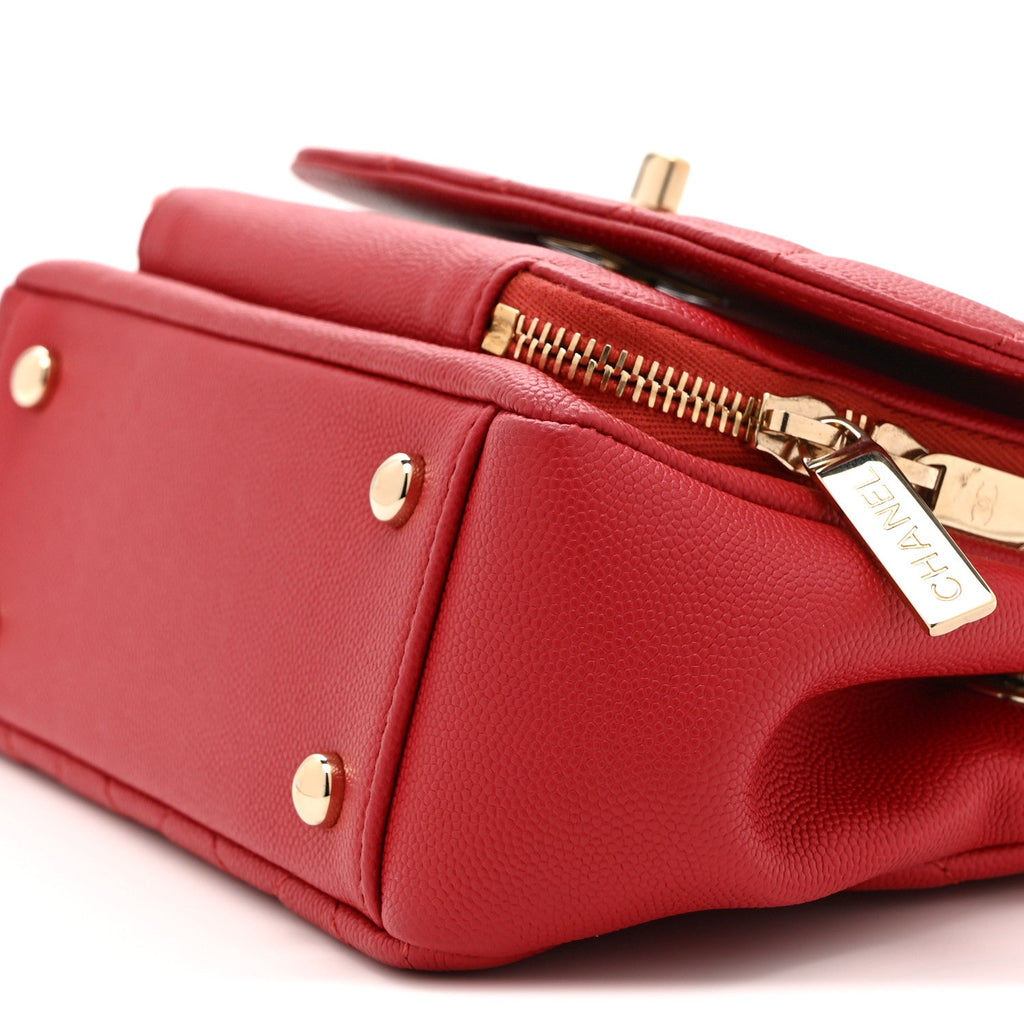 Caviar Quilted Small Business Affinity Flap Red