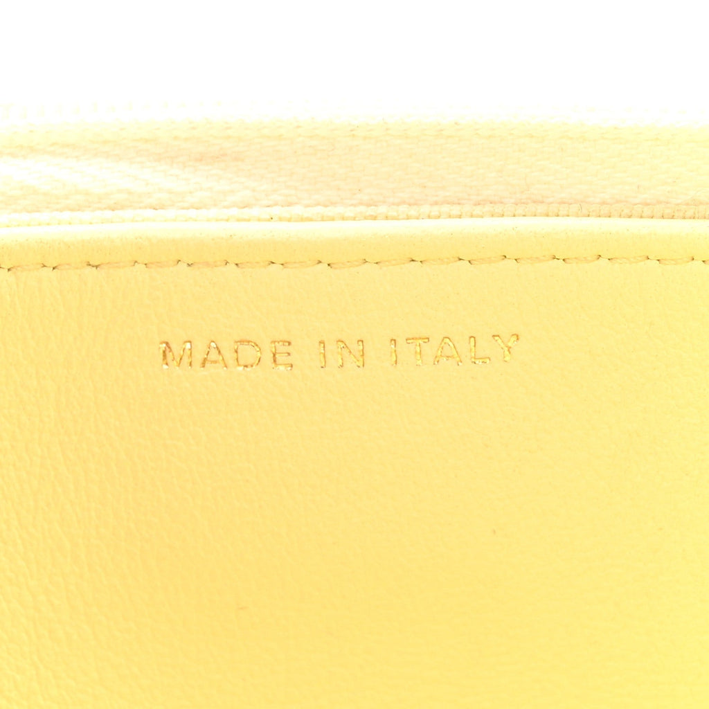 Lambskin Quilted Sweet Camellia Wallet on Chain WOC Yellow
