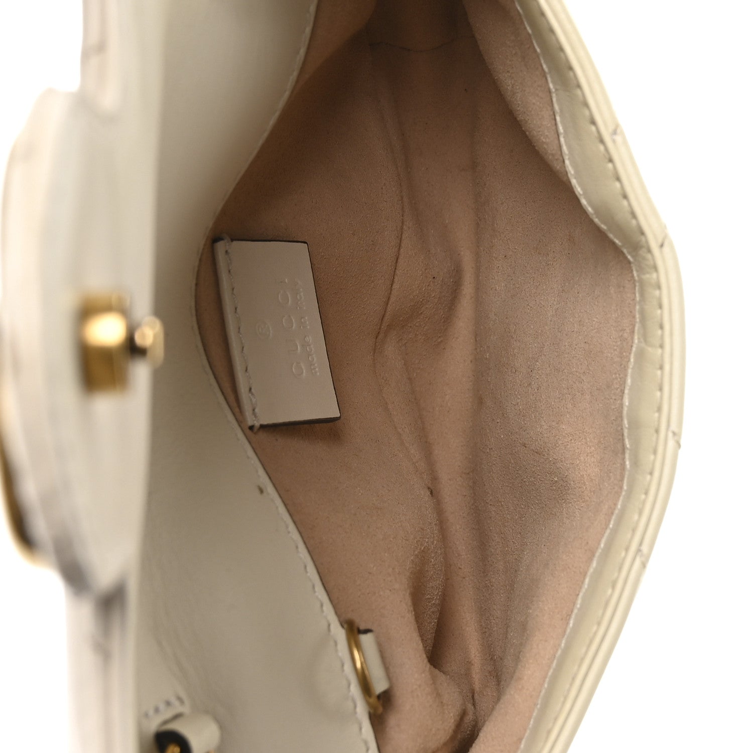 Calfskin Matelasse Super Mini GG Marmont Shoulder Bag White