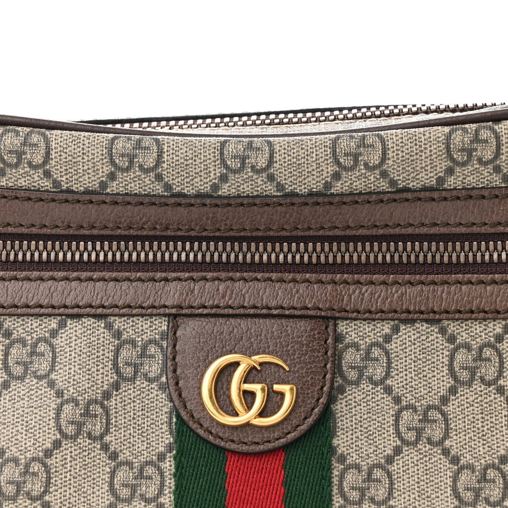 Soft GG Supreme Monogram Medium Ophidia Belt Bag Dark Brown