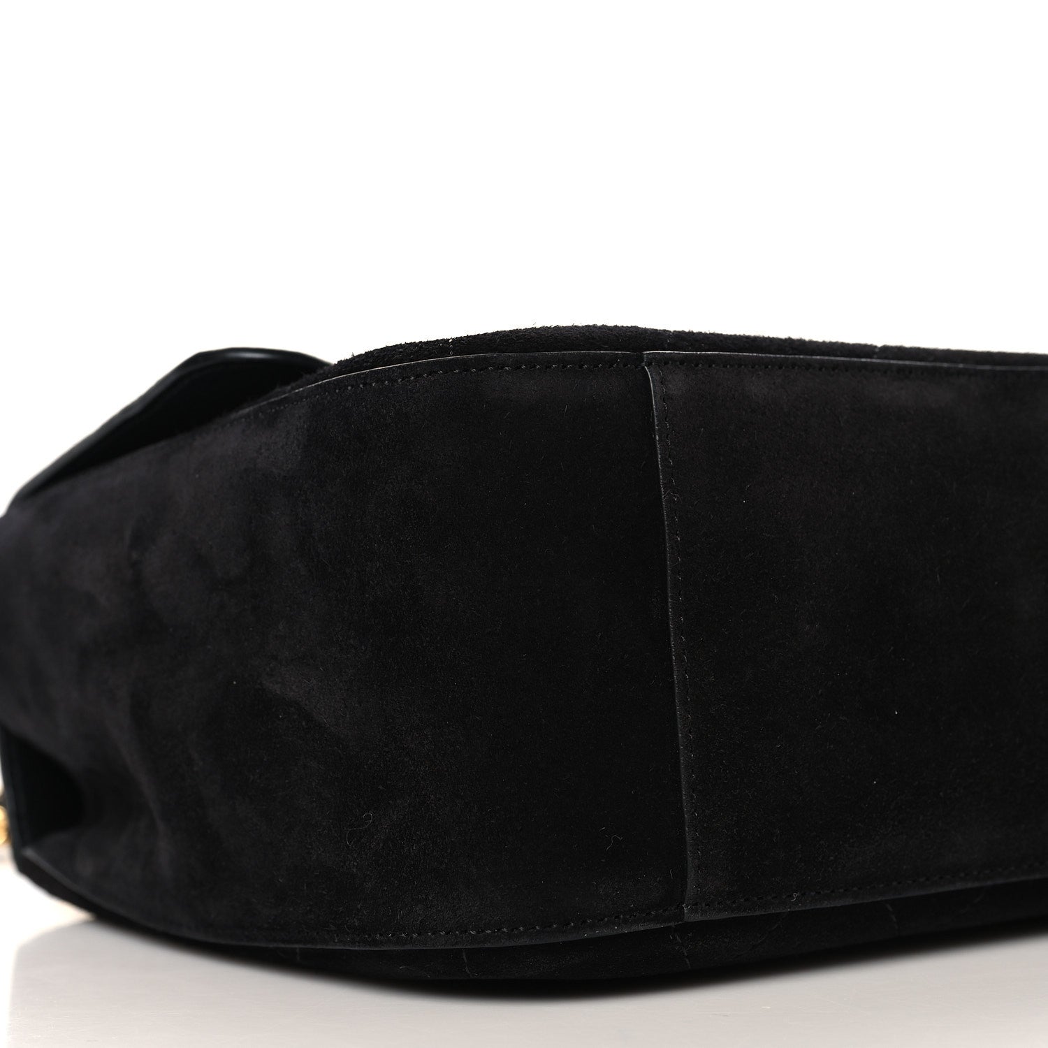 Suede Calfskin Small Souplissimo Maxi Flap Black