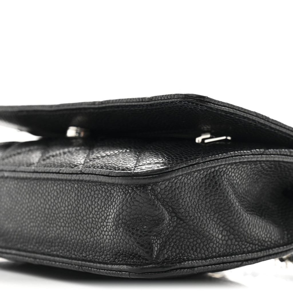 Caviar Quilted Wallet on Chain WOC Black