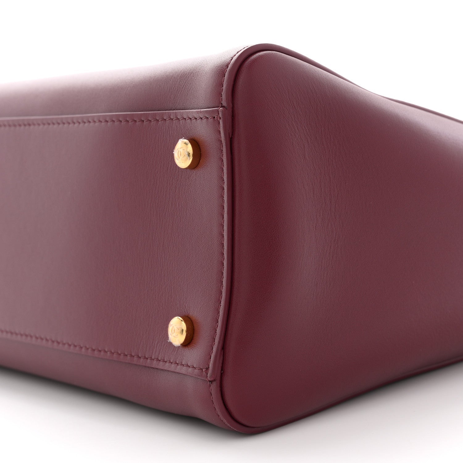 Calfskin Archetype Small Shopping Tote Dark Burgundy