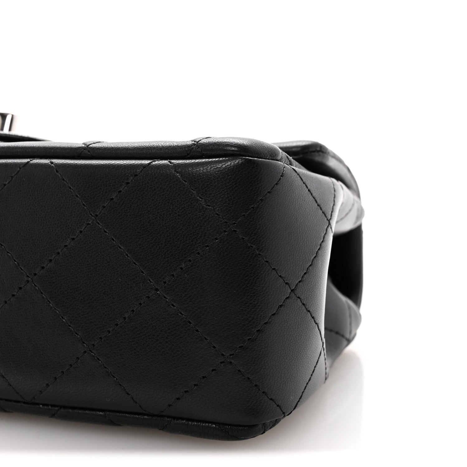 Lambskin Quilted Mini Rectangular Flap Black